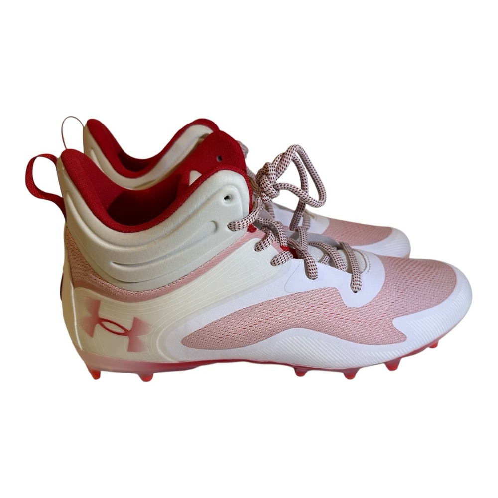 Under Amour Command‎ MC Mid Lacrosse Cleats Men's Size 12 Red White NWOB